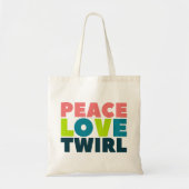Peace Love Twirl Guard Colorguard Flag Twirler Tote Bag (Voorkant)