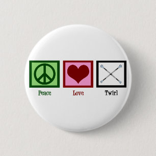 Peace Love Twirl Ronde Button 5,7 Cm