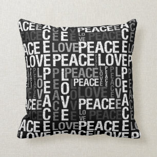 Peace Love Typografie Kussen