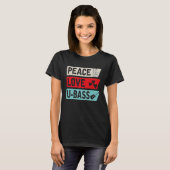 Peace Love U Bass Strings Ukelele Music U Bass Ins T-shirt (Voorkant volledig)