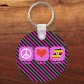Peace Love Uganda Sleutelhanger (Voorkant)