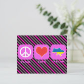 Peace Love Ukraine Briefkaart (Staand voorkant)