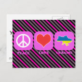 Peace Love Ukraine Briefkaart (Voorkant / Achterkant)