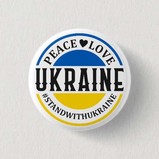 Peace Love Ukraine Button (Voorkant)
