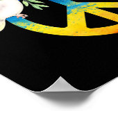 Peace Love Ukraine Dove Ukraine Flag Support Ukrai Poster (Hoek)
