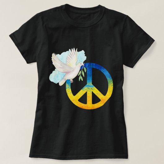 Peace Love Ukraine Dove Ukraine Flag Support Ukrai T-shirt (Design voorkant)