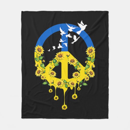 Peace Love Ukraine Dove Ukraine Sunflower Ukraine Fleece Deken (Voorkant)