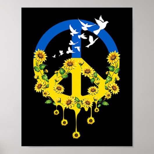 Peace Love Ukraine Dove Ukraine Sunflower Ukraine Poster (Voorkant)