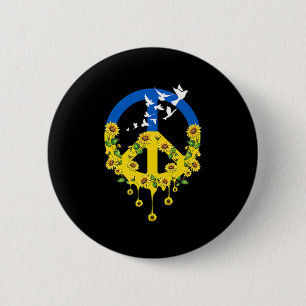 Peace Love Ukraine Dove Ukraine Sunflower Ukraine Ronde Button 5,7 Cm