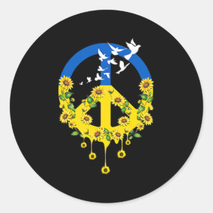 Peace Love Ukraine Dove Ukraine Sunflower Ukraine Ronde Sticker