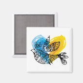 Peace Love Ukraine Nightingale Mok Magneet (Voorkant / Achterkant)