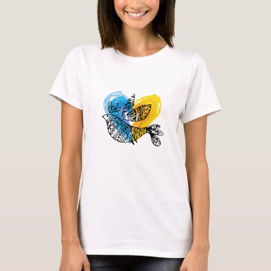 Peace Love Ukraine Nightingale T-shirt (Voorkant)
