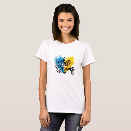 Peace Love Ukraine Nightingale T-shirt (Voorkant volledig)