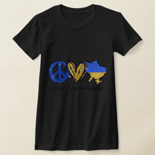Peace Love Ukraine Oekraïense vlag ik sta bij het  T-shirt (Laagn)