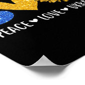 Peace Love Ukraine Oekraïense vlag Peace in Ukrain Poster (Hoek)