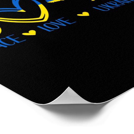 Peace Love Ukraine ondersteunt Oekraïense vlag Pea Poster (Hoek)