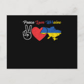 Peace Love Ukraine Ukraine Flag Heart Briefkaart (Voorkant)