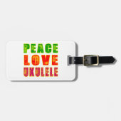 Peace Love Ukulele Bagagelabel (Voorkant horizontaal)