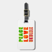 Peace Love Ukulele Bagagelabel (Voorkant verticaal)