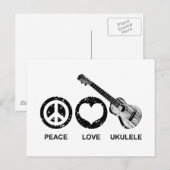 Peace Love Ukulele Briefkaart (Voorkant / Achterkant)