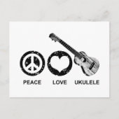 Peace Love Ukulele Briefkaart (Voorkant)