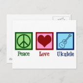 Peace Love Ukulele Briefkaart (Voorkant / Achterkant)