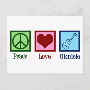 Peace Love Ukulele Briefkaart