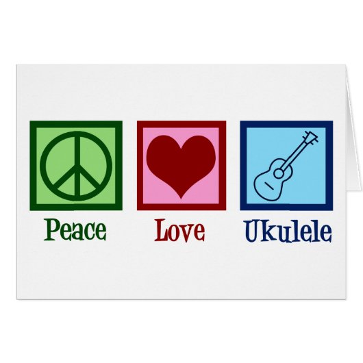 Peace Love Ukulele Card (Voorkant Horizontaal)