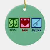 Peace Love Ukulele Keramisch Ornament (Voorkant)