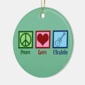 Peace Love Ukulele Keramisch Ornament (Links)