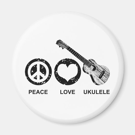 Peace Love Ukulele Magneet (Voorkant)
