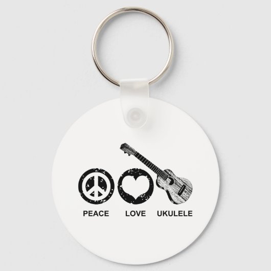 Peace Love Ukulele Sleutelhanger (Voorkant)