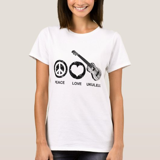 Peace Love Ukulele T-shirt (Voorkant)