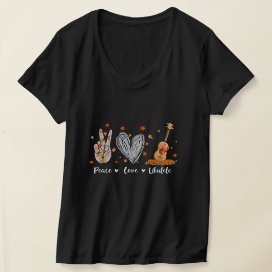 Peace Love Ukulele T-shirt (Laagn)