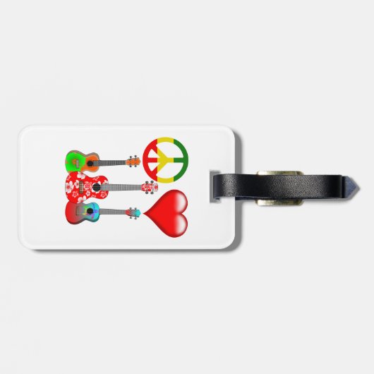 Peace Love Ukuleles Bagagelabel (Achterkant horizontaal)