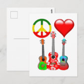 Peace Love Ukuleles Briefkaart (Voorkant / Achterkant)