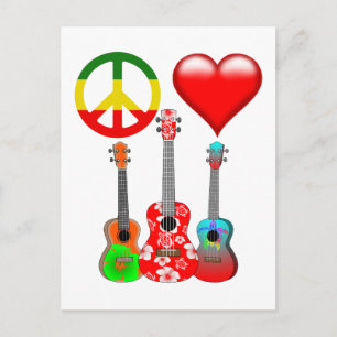 Peace Love Ukuleles Briefkaart