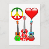Peace Love Ukuleles Briefkaart (Voorkant)