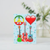 Peace Love Ukuleles Briefkaart (Staand voorkant)