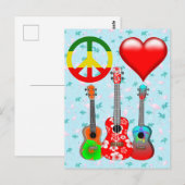 Peace Love Ukuleles Briefkaart (Voorkant / Achterkant)