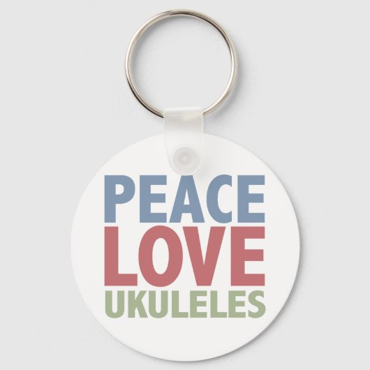 Peace Love Ukuleles Sleutelhanger (Voorkant)