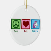 Peace Love Unicorns Keramisch Ornament (Rechts)