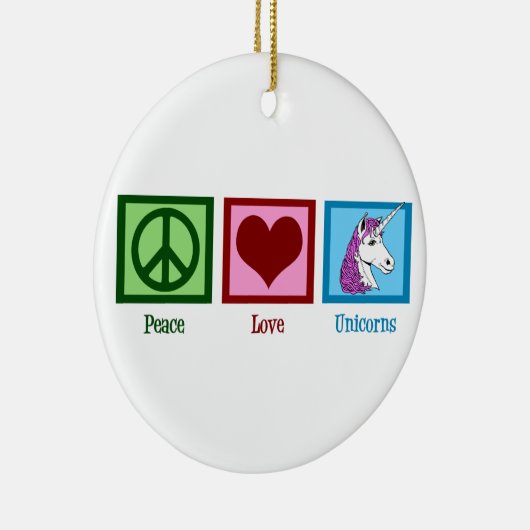 Peace Love Unicorns Keramisch Ornament (Rechts)