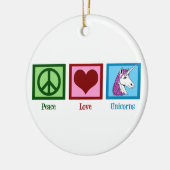 Peace Love Unicorns Keramisch Ornament (Links)