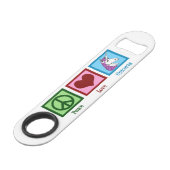 Peace Love Unicorns Speed Flessenopener (Voorkant Gekanteld)