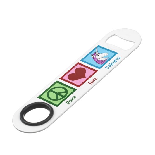 Peace Love Unicorns Speed Flessenopener (Voorkant Gekanteld)