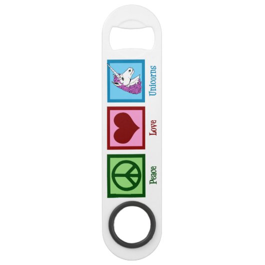 Peace Love Unicorns Speed Flessenopener (Voorkant)