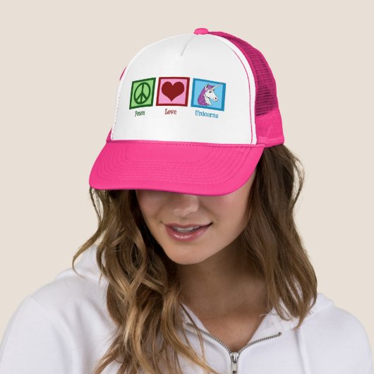 Peace Love Unicorns Trucker Pet (In situ)