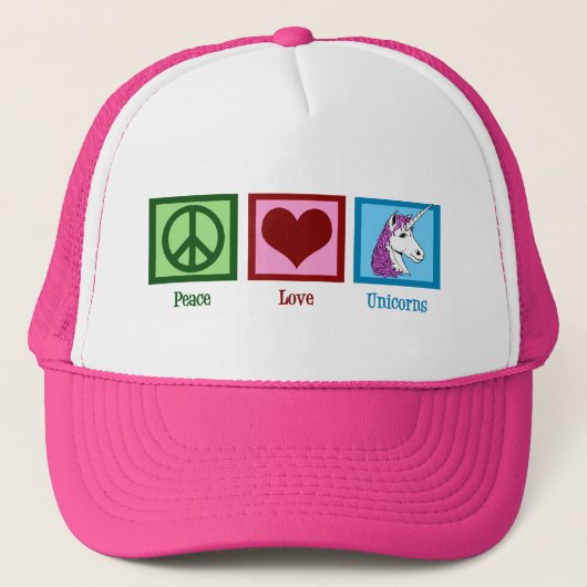 Peace Love Unicorns Trucker Pet (Voorkant)
