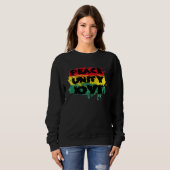 Peace Love Unity Rastafari Clothing Jamaica Souven Trui (Voorkant volledig)